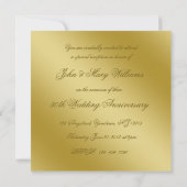 クラシック ゴールデン 50周年 結婚記念日 招待状 (裏面)