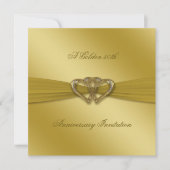 クラシック ゴールデン 50周年 結婚記念日 招待状 (正面)