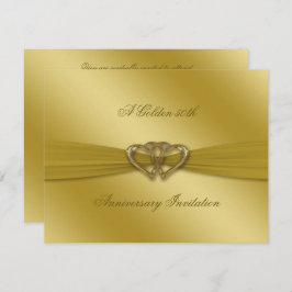 クラシック ゴールデン 50周年 結婚記念日 招待状