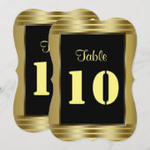 クラシック ゴールドとブラックの結婚式 テーブルナンバー (正面/裏面)