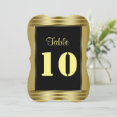 クラシック ゴールドとブラックの結婚式 テーブルナンバー (スタンド正面)