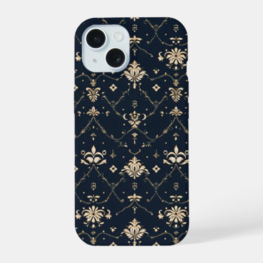 クラシック ゴールド柄 iPhone 15ケース (裏面)