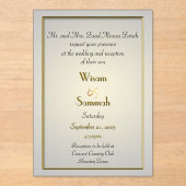 クラシック ゴールド アクリル ウェディング 招待状 (正面)