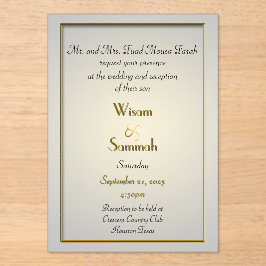 クラシック ゴールド アクリル ウェディング 招待状