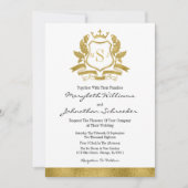 クラシック ゴールド クレスト 結婚式招待状カード 招待状 (正面)