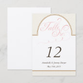 クラシック ゴールド ストライプ テーブル ナンバー 招待状 (正面/裏面)