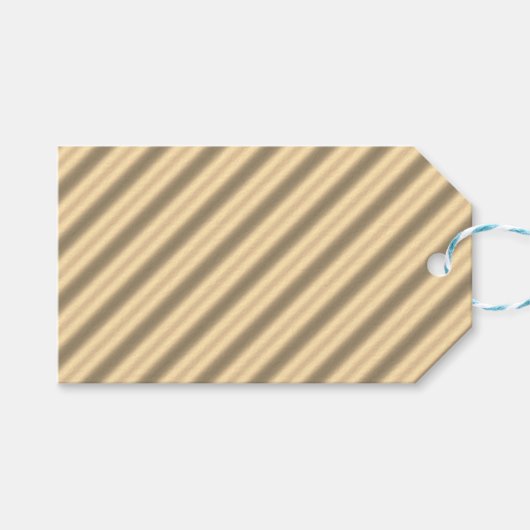 クラシック ゴールド ダイアゴナル ストライプ ギフト タグ (正面(横))