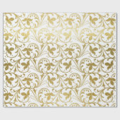 クラシック ゴールド ダマスク フローラル パターン ウェディング ラッピング ラッピングペーパー (フラット)