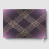 クラシック ゴールド デコ パープル カリグラフィー モノグラム ゲストブック (裏面)