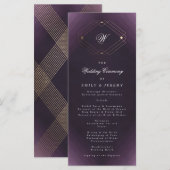 クラシック ゴールド デコ パープル カリグラフィー モノグラム プログラム (正面/裏面)