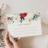 クラシック ゴールド バーガンディ ウェディング レシピ リクエスト エンクロージャーカード