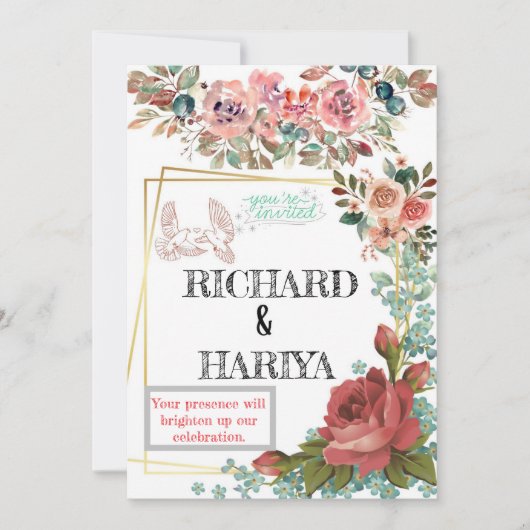 クラシック ゴールド フォイル ウェディング インビテーション | フォーマル イベント (正面)