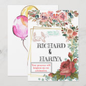 クラシック ゴールド フォイル ウェディング インビテーション | フォーマル イベント (正面/裏面)