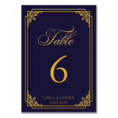 クラシック ゴールド フレーム ロイヤル ウェディング テーブルナンバー (裏面)