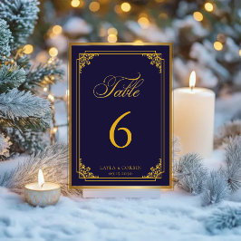 クラシック ゴールド フレーム ロイヤル ウェディング テーブルナンバー