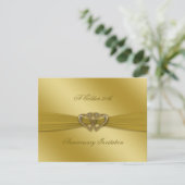 クラシック ゴールド 50周年 結婚記念日 招待状 (スタンド正面)