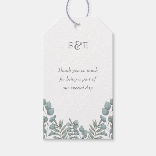 クラシック&サエレガントージグリーンユーカリフローラ ギフトタグ (正面)