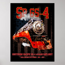 クラシック サザンパシフィック GS-4 蒸気機関車 ポスター