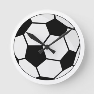 クラシック サッカー グラフィック 伝統的なスポーツ ファン ラウンド壁時計
