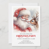 クラシック サンタクロース ルドルフ クリスマスイブの夜 招待状 (正面)