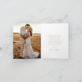 クラシック サンディ ニュートラル エレガント ウェディング サンキューカード (内部)