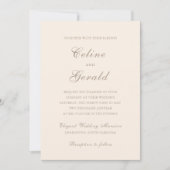 クラシック サンディ ニュートラル エレガント ウェディング 招待状 (正面)