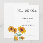 クラシック シックなひまわりの植物 セーブザデート (正面/裏面)