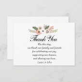 クラシック シックな結婚式のお礼カード 招待状 (正面/裏面)