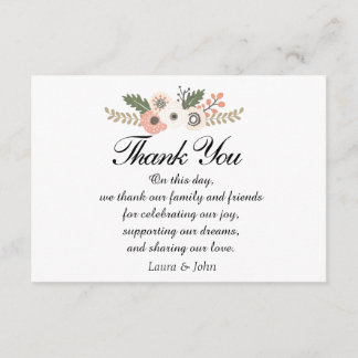 クラシック シックな結婚式のお礼カード 招待状