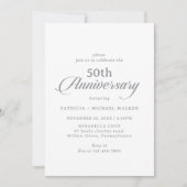 クラシック シック カリグラフィー 50 周年記念結婚式  招待状 (正面)
