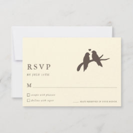 クラシック シック バード アイボリー フォーマル ウェディング RSVP カード