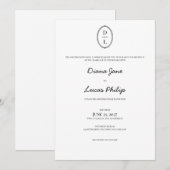 クラシック シック 手描きフレーム ウェディング 招待状 (正面/裏面)