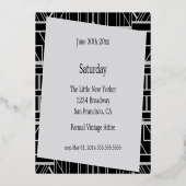 クラシック シルバー ガツビー デコ ウェディング フォイル インビテーション 箔招待状 (裏面)