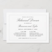 クラシック シンプル エレガンス ウェディング リハーサル ディナー 招待状 (正面)