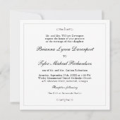 クラシック シンプル エレガンス スクエア ウェディング 招待状 (正面)