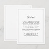 クラシック シンプル エレガント ウェディング 詳細情報 エンクロージャーカード (正面/裏面)