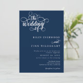 クラシック シンプル カリグラフィー ウェディング 招待状 (スタンド正面)