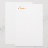 クラシック シンプル クリーン プロフェッショナル 名前 便箋 (正面/裏面)