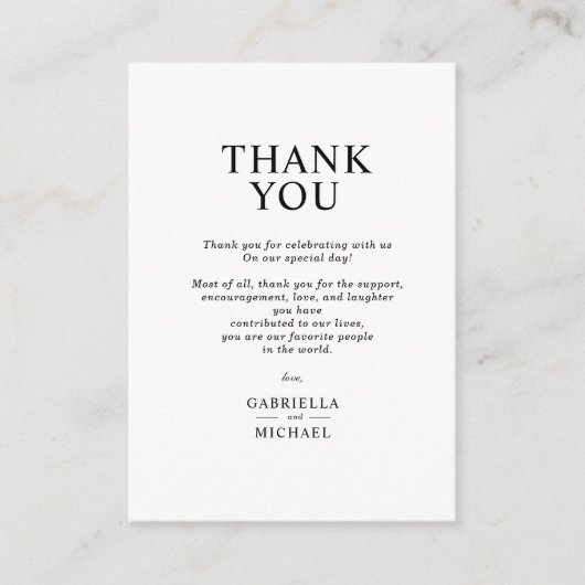 クラシック シンプル ミニマリスト お礼 封入カード エンクロージャーカード (正面)