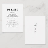 クラシック シンプル ミニマリスト 受付 封入 カード (正面/裏面)