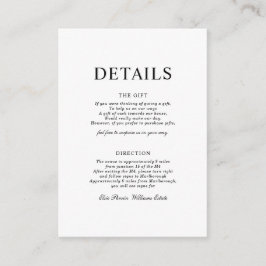 クラシック シンプル ミニマリスト 受付 封筒 カード