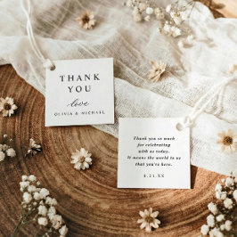 クラシック シンプル ミニマリスト 結婚式 御礼 フェイバータグ
