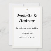 クラシック シンプル モダン エレガント ウェディング フォト 招待状 (裏面)