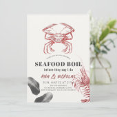 クラシック シーフード ボイル リハーサル ディナー 招待状 (スタンド正面)