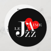 クラシック·ジャズ·ミュージック·バースデー·パーティー 招待状 (正面/裏面)