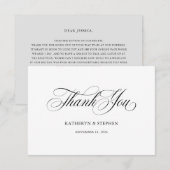クラシック スクリプト カリグラフィー エレガント サンクス カード (正面/裏面)