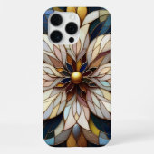 クラシック ステンドグラス フラワー アート パターン iPhoneケース (裏面)