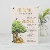 クラシック・ストーリーブックベア 「赤ちゃんはどうなるの」ベイビー 招待状 (スタンド正面)