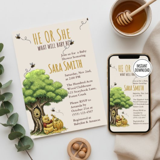 クラシック・ストーリーブックベア 『What Will Baby Bee』ベイビー 招待状