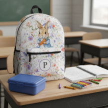 クラシック ストーリーブック ラビット フローラル カスタムイニシャル
